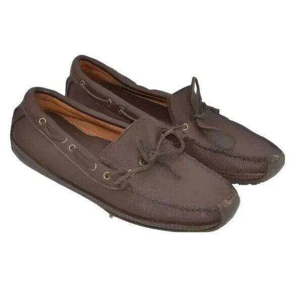 Minnetonka Brown Soft Pebbled Leather Loafers Moccasins Driving Deck Shoes 10 main image 6